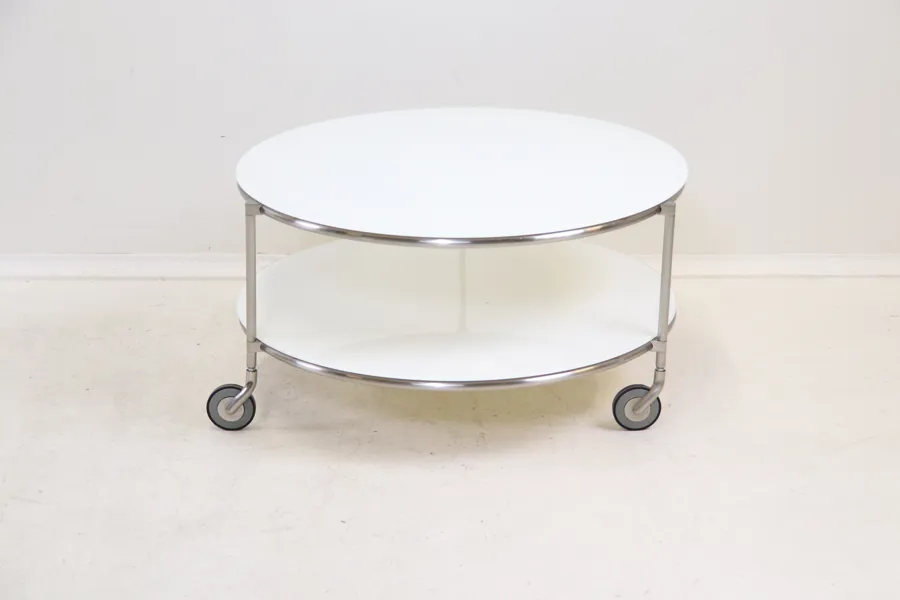 Ehlén Johansson, soffbord, hjultrissor, glas/metall, "Strind", IKEA.