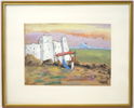 Åke Thorpe, ''Gammalt ökenfort Algier'' gouache, signerad.