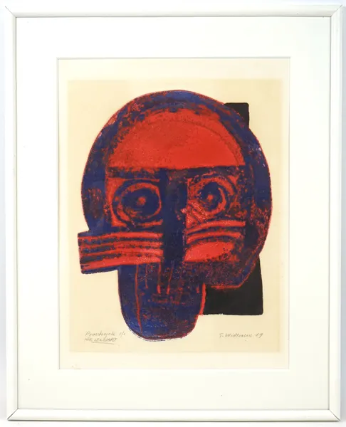 Stellan Widholm, provtryck, signerad, 1969.