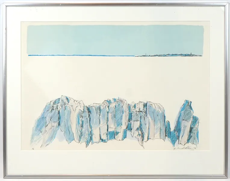 Helge Lundström, litografi, signerad, 1987.