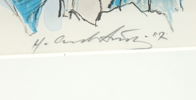Helge Lundström, litografi, signerad, 1987.