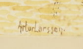 Artur Larsson, akvarell, signerad.