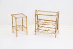 Blombord, 2 st, bambu/glas.