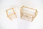 Blombord, 2 st, bambu/glas.