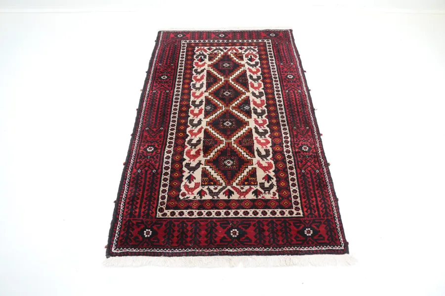 Matta, orientalisk, handknuten, ull.