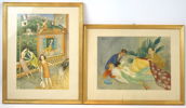Nils Dardel, offsettryck, 2 st, signerade i trycket.