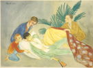 Nils Dardel, offsettryck, 2 st, signerade i trycket.