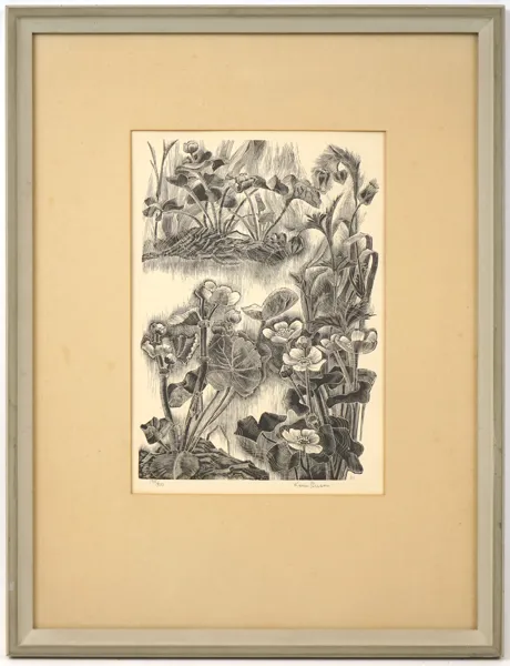 Karin Persson, "Kabbleka", trägravyr 195/310, signerad.