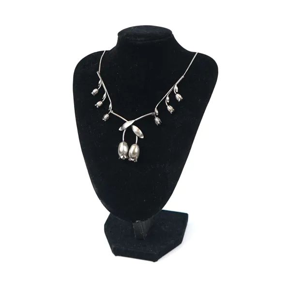 Collier med blomsterklockor, silver.