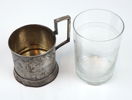 Teglas med silverhållare, Polen, 1900-talets första del.