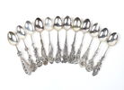 Moccaskedar, 12 st, silver, ''Svenska Floran'', GEWE.