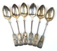 Teskedar, 6 st, silver.