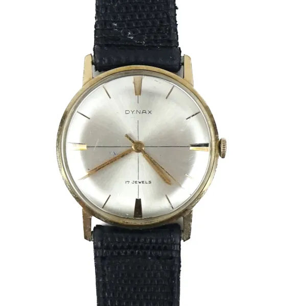 Dynax, armbandsur, guld 14K, manuell, 1950/60-tal.