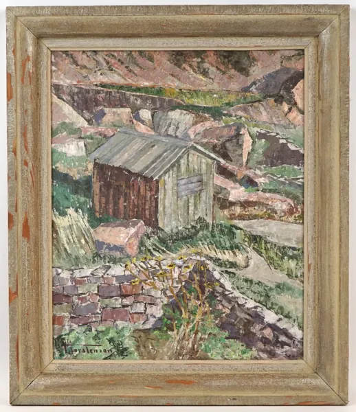 Torsten Torstenson, ''Landskap II'', olja på pannå, signerad.