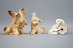 Figuriner, hundar, 5 st, porslin, bl.a Sylvac och Beswick.