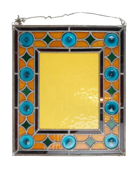 Fönstersmycke, blyinfattat glas.