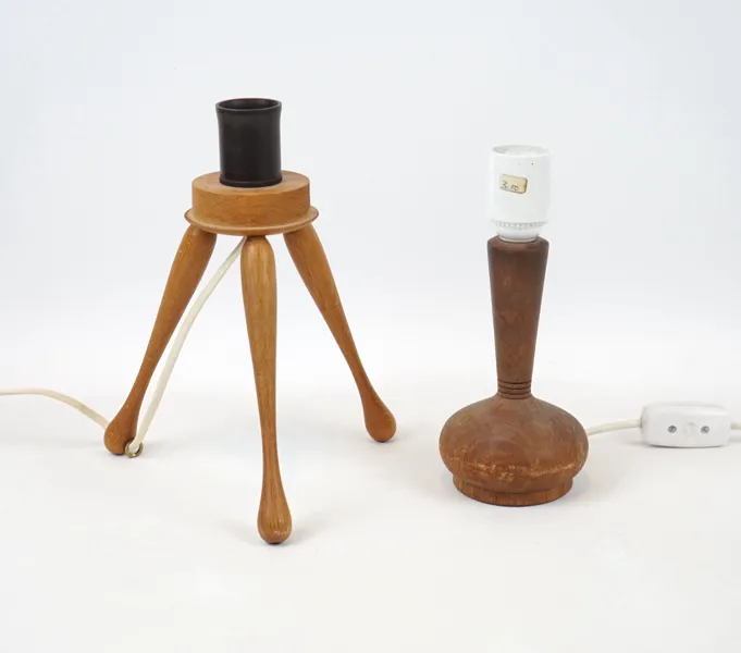 Bordslampor, 2 st, teak.