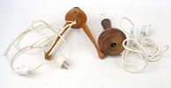 Bordslampor, 2 st, teak.