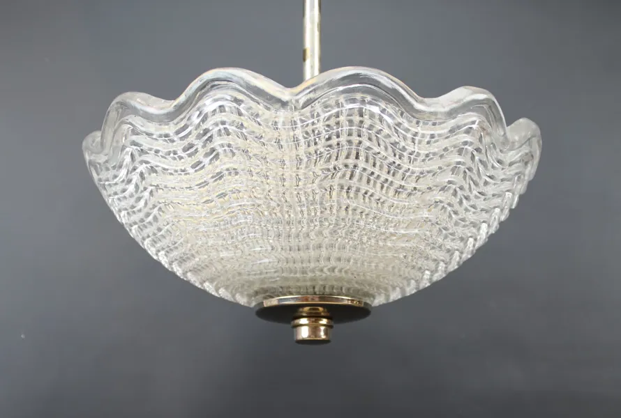 Carl Fagerlund, taklampa, glas, tre ljuspunkter, Orrefors.