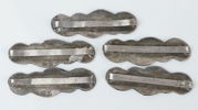 Spännen, 5 st, silver med neilloarbete, Ryssland, 1800/1900-tal.