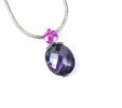 Thomas Sabo, halsband, silver 925 med violetta stenar.