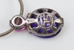 Thomas Sabo, halsband, silver 925 med violetta stenar.