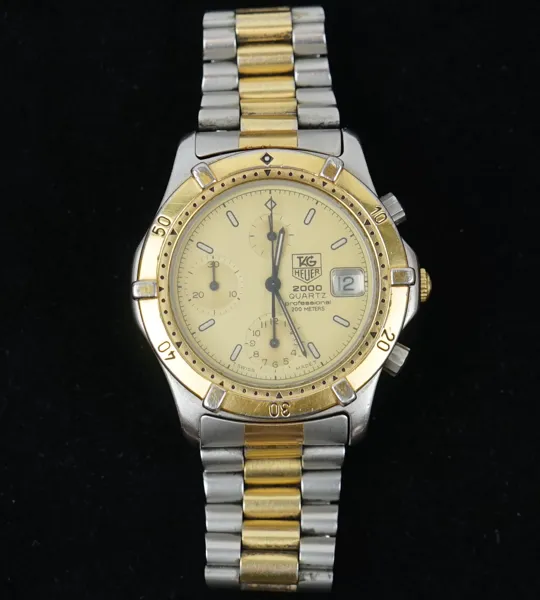 Armbandsur, TAG Heuer 2000 Quartz Professional, chronograph, rostfritt stål.