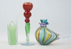 Konstglas, 3 delar, bl.a Stockholms Glasbruk, Skansen.