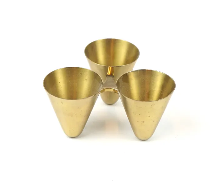 Gunnar Ander, ljusstake för 3 ljus, mässing, Ystad-Metall.