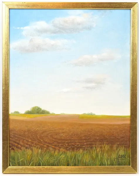 Jacek K. Mieliwodzki, ''Sensommar'', olja på duk uppsatt på pannå, signerad.