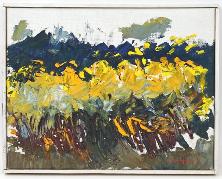 John Thorgren, ''Blommor'', olja på duk, signerad, 1971.