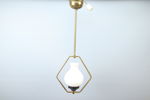 Taklampa, glas/metall, 1900-tal.