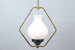 Taklampa, glas/metall, 1900-tal.