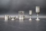 Glasservisdelar, 47 st, tenn, olika modeller.