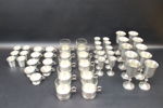 Glasservisdelar, 47 st, tenn, olika modeller.