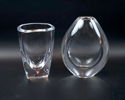 Vaser, 2 st, glas, Orrefors.