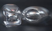 Vaser, 2 st, glas, Orrefors.