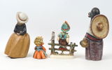 Figuriner, 4 st, porslin, bl.a Goebel.