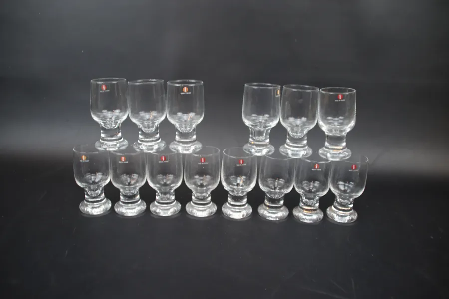 Tapio Wirkkala, starkvinsglas, 14 st, "Joiko", Iittala, Finland.