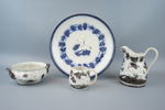 Servisdelar, 4 st, flintgods, Mullbär, Gefle.