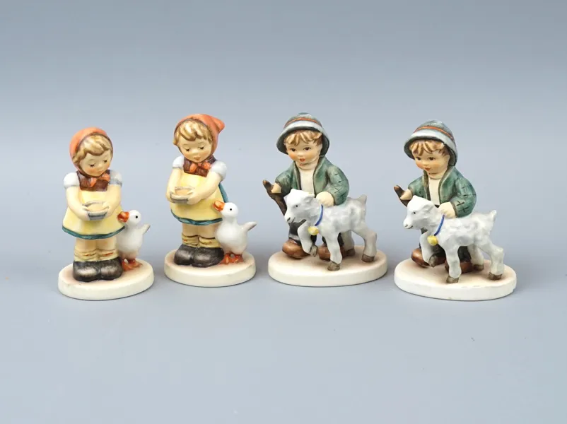Figuriner, 4 st, porslin, Goebel.