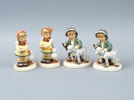 Figuriner, 4 st, porslin, Goebel.