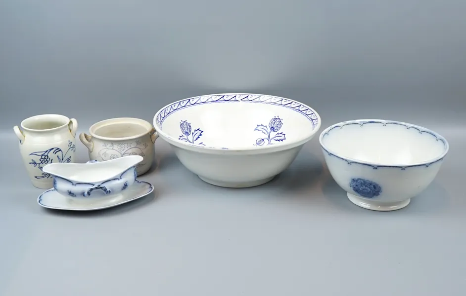 Skålar och krus, 5 delar, keramik, bl.a Gustavsberg.
