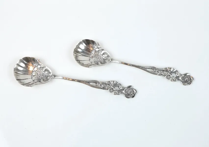 Sockerskedar, ett par, silver.