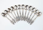 Kaffeskedar, 12 st, silver 830.