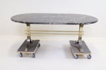 Soffbord, stenskiva, metall, 1900-talets senare del.