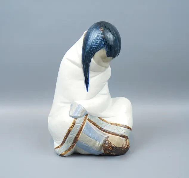 Figurin, eskimå, porslin, Lladro.