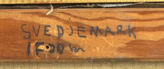 Jaques Zadig, ''Svedjemark'', olja på duk, signerad, 1962.