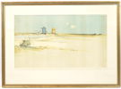 Åke Pettersson-Nåw, ''Två kvarnar'', litografi 313/400, signerad.