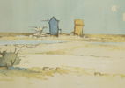 Åke Pettersson-Nåw, ''Två kvarnar'', litografi 313/400, signerad.